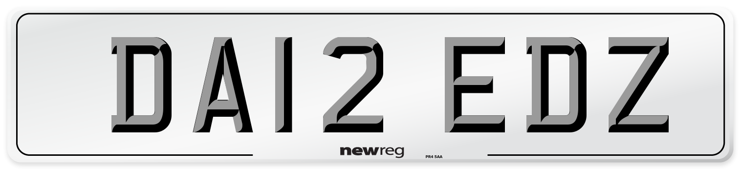 DA12 EDZ Number Plate from New Reg